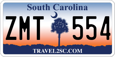 SC license plate ZMT554
