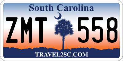 SC license plate ZMT558