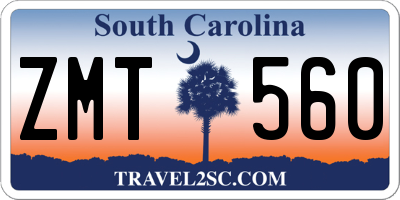 SC license plate ZMT560