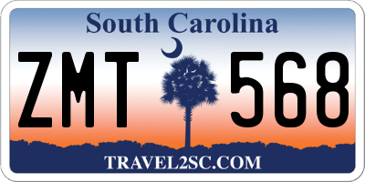 SC license plate ZMT568