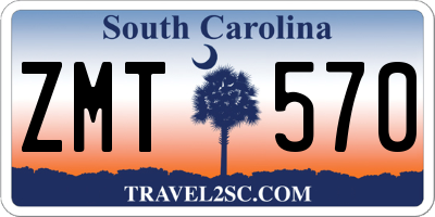 SC license plate ZMT570