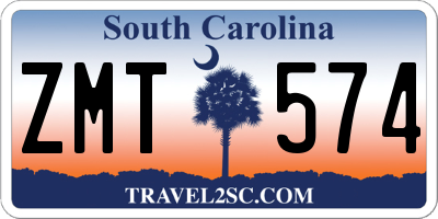 SC license plate ZMT574