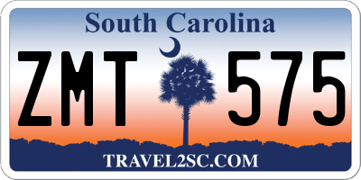 SC license plate ZMT575
