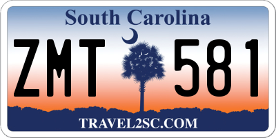 SC license plate ZMT581