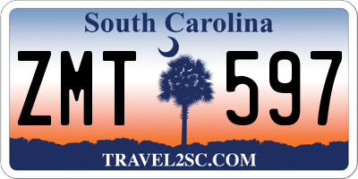SC license plate ZMT597