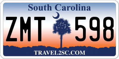SC license plate ZMT598