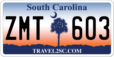 SC license plate ZMT603