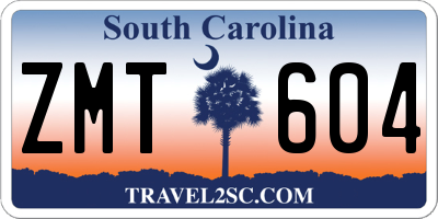 SC license plate ZMT604