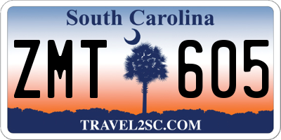 SC license plate ZMT605