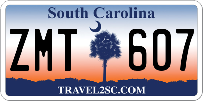 SC license plate ZMT607