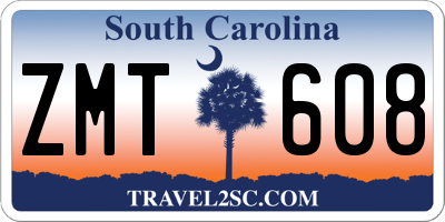 SC license plate ZMT608