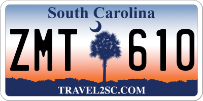 SC license plate ZMT610