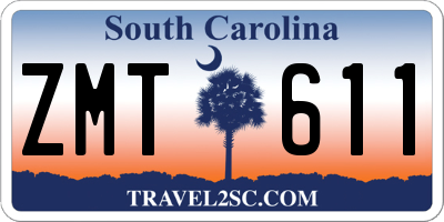 SC license plate ZMT611