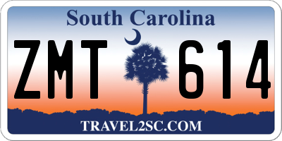 SC license plate ZMT614