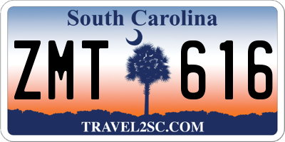 SC license plate ZMT616