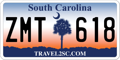 SC license plate ZMT618
