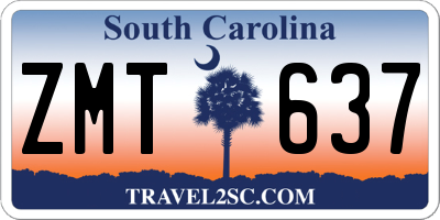 SC license plate ZMT637