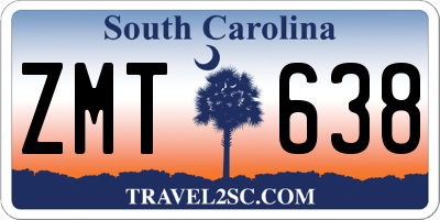 SC license plate ZMT638