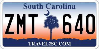 SC license plate ZMT640