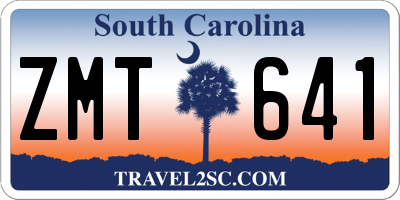 SC license plate ZMT641
