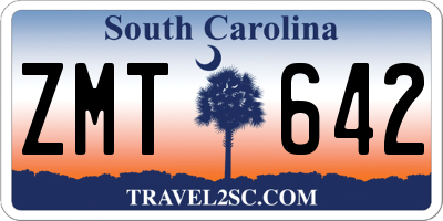 SC license plate ZMT642
