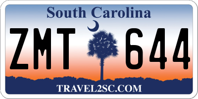 SC license plate ZMT644