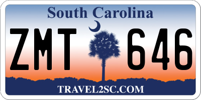 SC license plate ZMT646