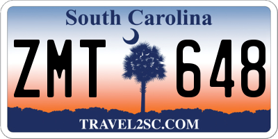 SC license plate ZMT648