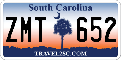 SC license plate ZMT652