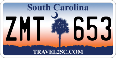 SC license plate ZMT653