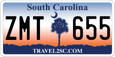 SC license plate ZMT655