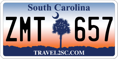 SC license plate ZMT657