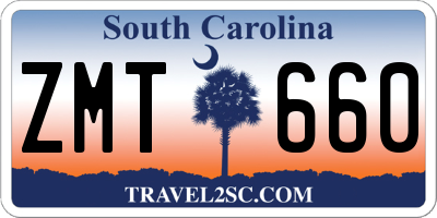 SC license plate ZMT660