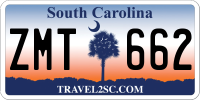 SC license plate ZMT662