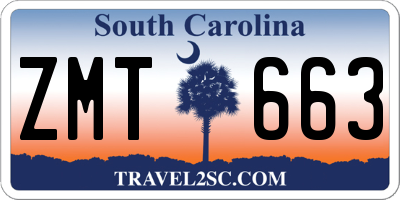 SC license plate ZMT663
