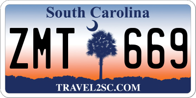 SC license plate ZMT669