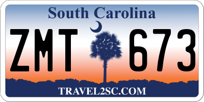 SC license plate ZMT673