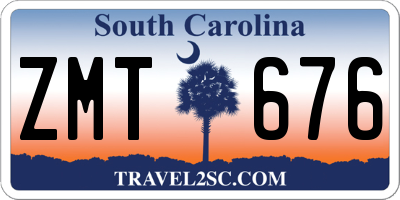 SC license plate ZMT676