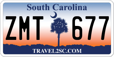 SC license plate ZMT677