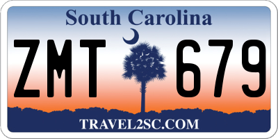 SC license plate ZMT679