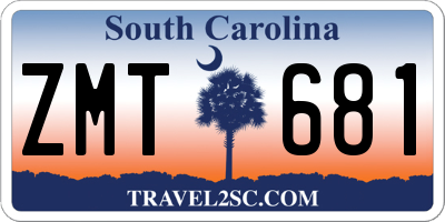 SC license plate ZMT681