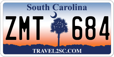 SC license plate ZMT684