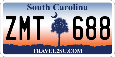 SC license plate ZMT688