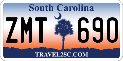 SC license plate ZMT690