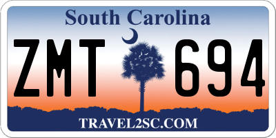 SC license plate ZMT694