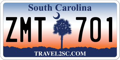SC license plate ZMT701