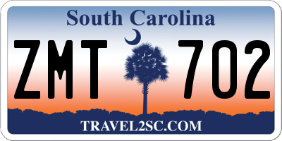 SC license plate ZMT702