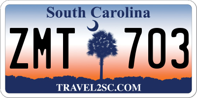 SC license plate ZMT703