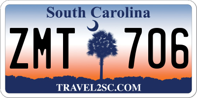 SC license plate ZMT706