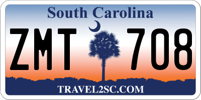 SC license plate ZMT708